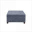 Repose-pieds, rangement capitonné à boutons bleu marine avec couvercle à fermeture en douceur & amp; Pieds en bois massif, 29,5 x 29,5 x 16 | Bois | Brun foncé-422538404