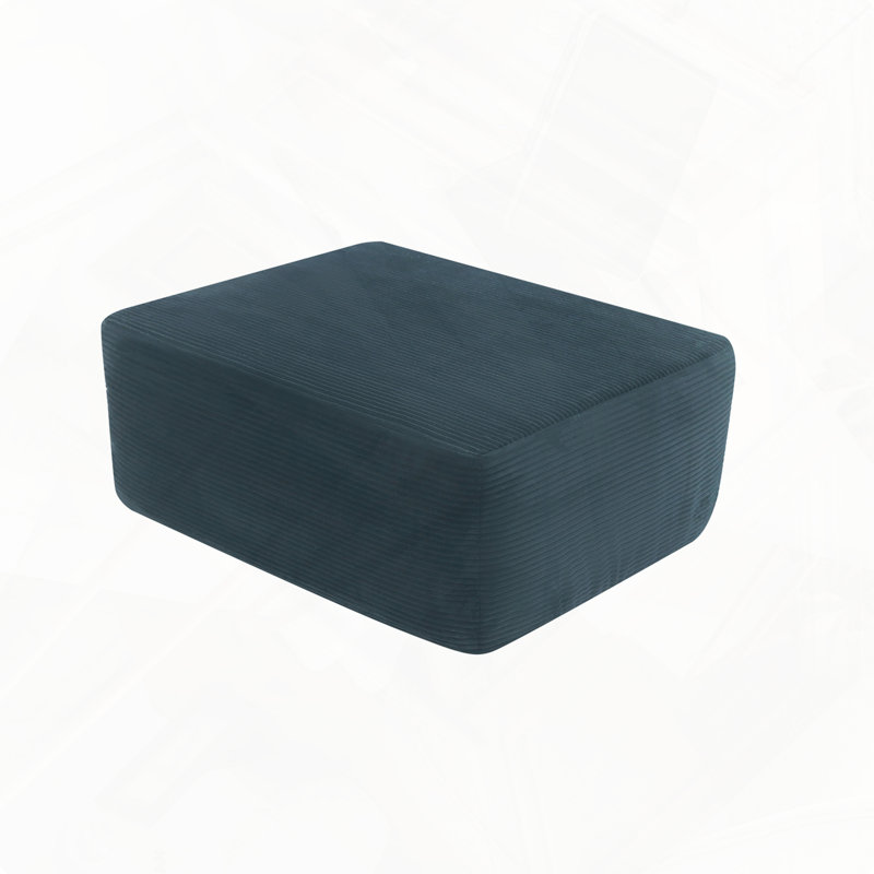 Repose-pieds en velours côtelé de style simple pour un confort décontracté, Bleu