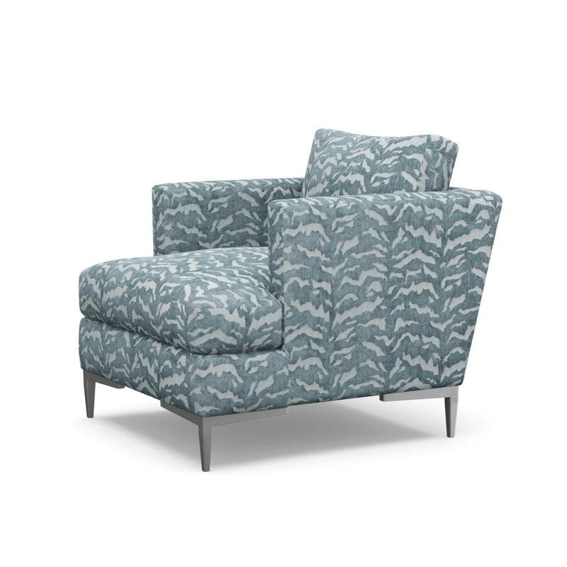 Aiden Accent Chair, Antique Bronze, Tigre Denim