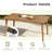 Michael 63" Rectangular Brown Aluminum Outdoor Dining Table With Umbrella Hole-122462075