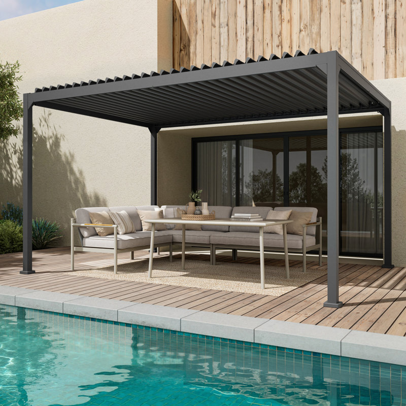 10×13ft Aluminum Outdoor Louvered Pergola, 10' x 13'