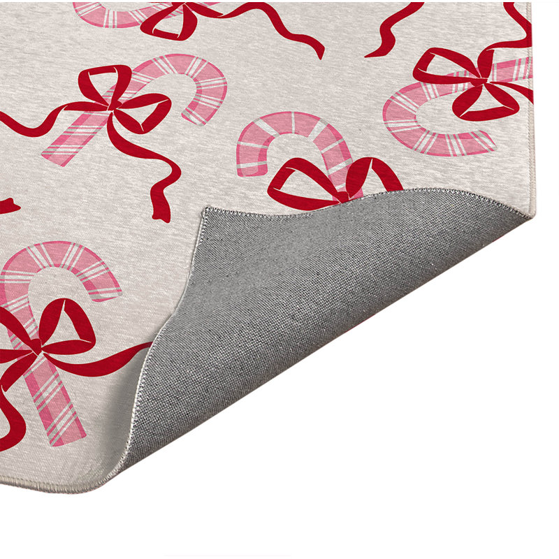 Paillasson Candycanes & Bows, Blanc, L 24 po x L 36 po