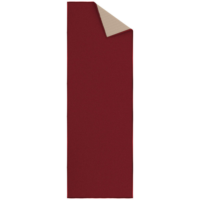 Emmy Red Synthetic Non-Slip Washable Kitchen Mat