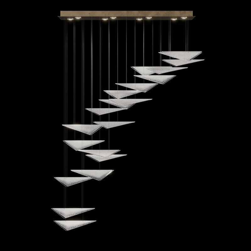 Volo 8 - Light Pendant, Amber Linear, Gold