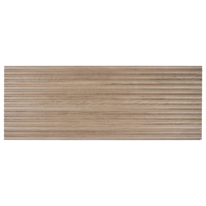17,66 po Ravera X 47,19 po Carreau de céramique murale aspect bois cannelé mat (17,31 pieds carrés / caisse), Brun châtaigne