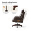 Chaise de bureau inclinable et pivotante en cuir véritable Heeg-377512362