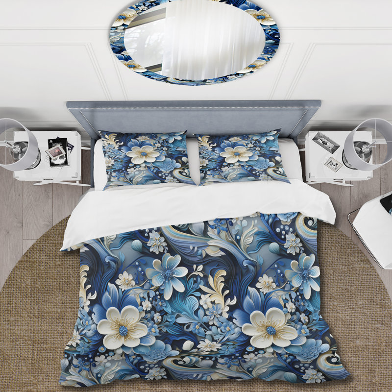 Literie scandinave à motif cachemire III, Housse de couette pour grand lit et 2 taies décor