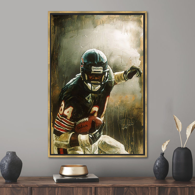 1 Piece Wall Art on Canvas, 80 cm H x 110 cm W, Floater Framed Print without Mat, Gold
