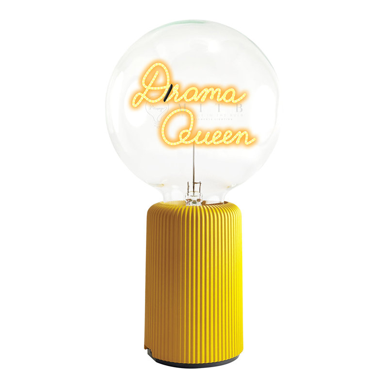 Ampoule lampe de table DRAM QUEEN ambre avec base PORTABLE Pop Nomad, H 19 po x l 6,8 po x P 13 po, Jaune