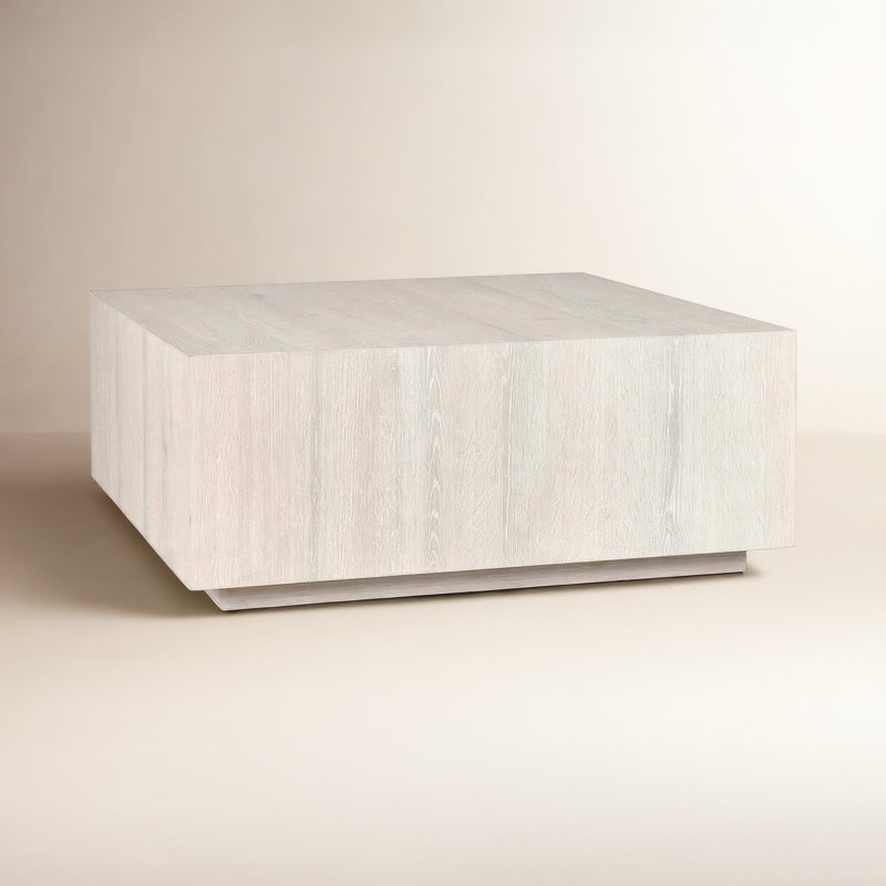 Layne 42" Square Coffee Table, White Wash