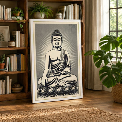 Meditative Buddha Japandi - Wrapped Canvas