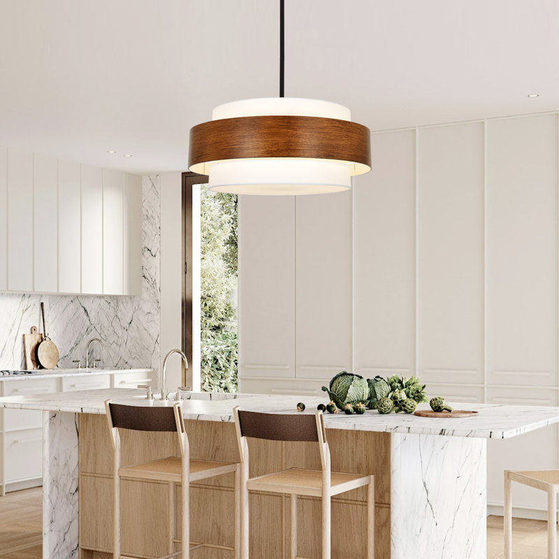 6 - Light Dimmable Drum Chandelier