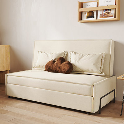 Canapé-lit en tissu beige mat 59,06 po
