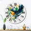 Horloge murale bleu foncé turquoise et coups d'or IV - Fractals-93379018
