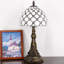 Mini lampe de table en verre coloré Tiffany perle cristal blanc perle style 8 x 17,5 pouces