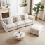 Theo 102.2-Inch L-Shaped Sectional Sofa with Ottoman-110571046
