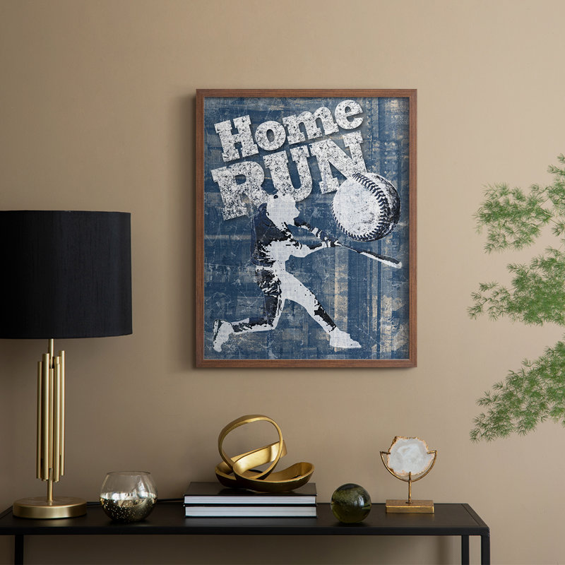 Home Run Hitter Framed Print - Solid Wood, Walnut, 21" H x 17" W