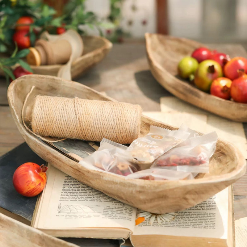 Assiette décorative en bois Juzefa 1, H 2 po x l 15,7 po x P 6,29 po