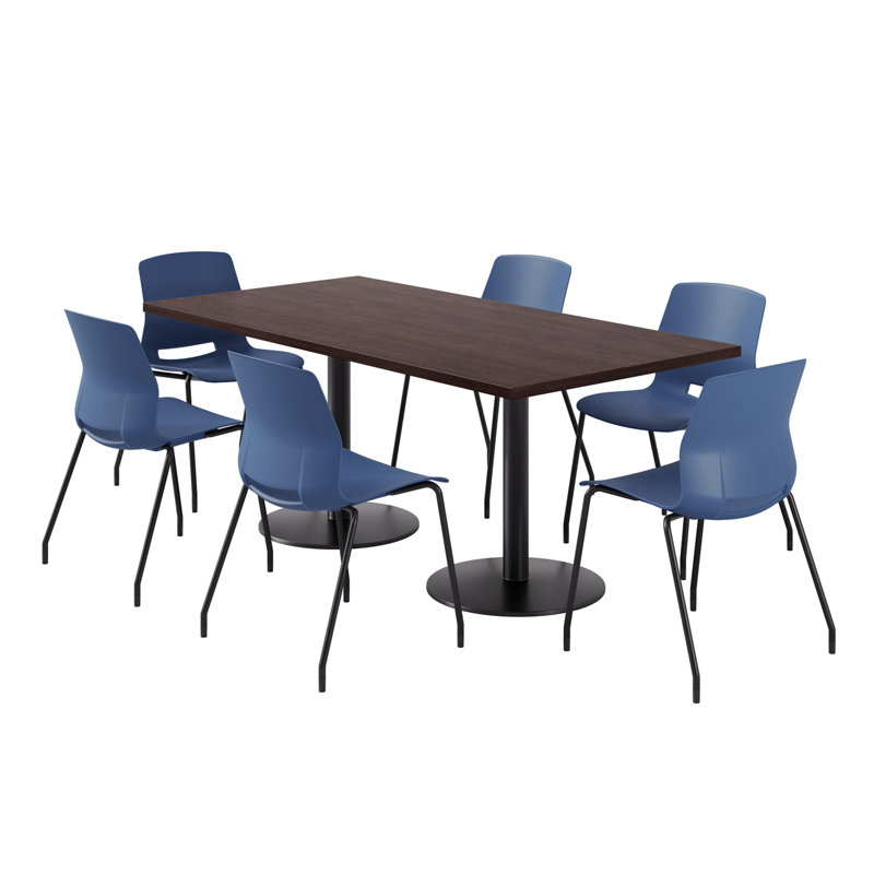 Ensemble repas pour 6 personnes, Espresso, Bleu marine / Noir
