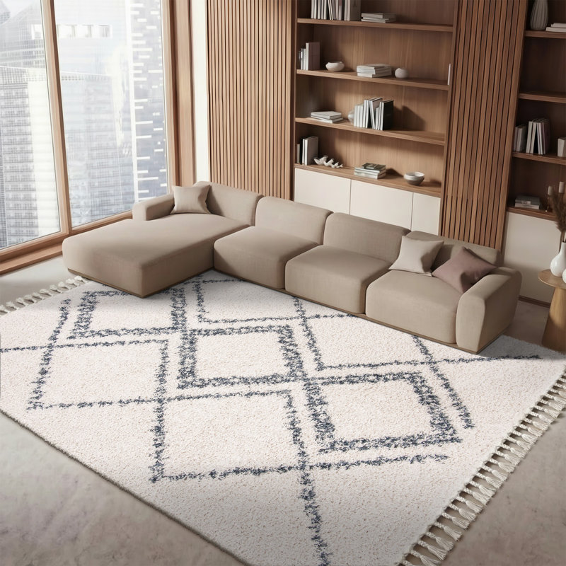 Quinley Pro Lux Shag 400 Performance Geometric Rug, Rectangle 8' x 10'