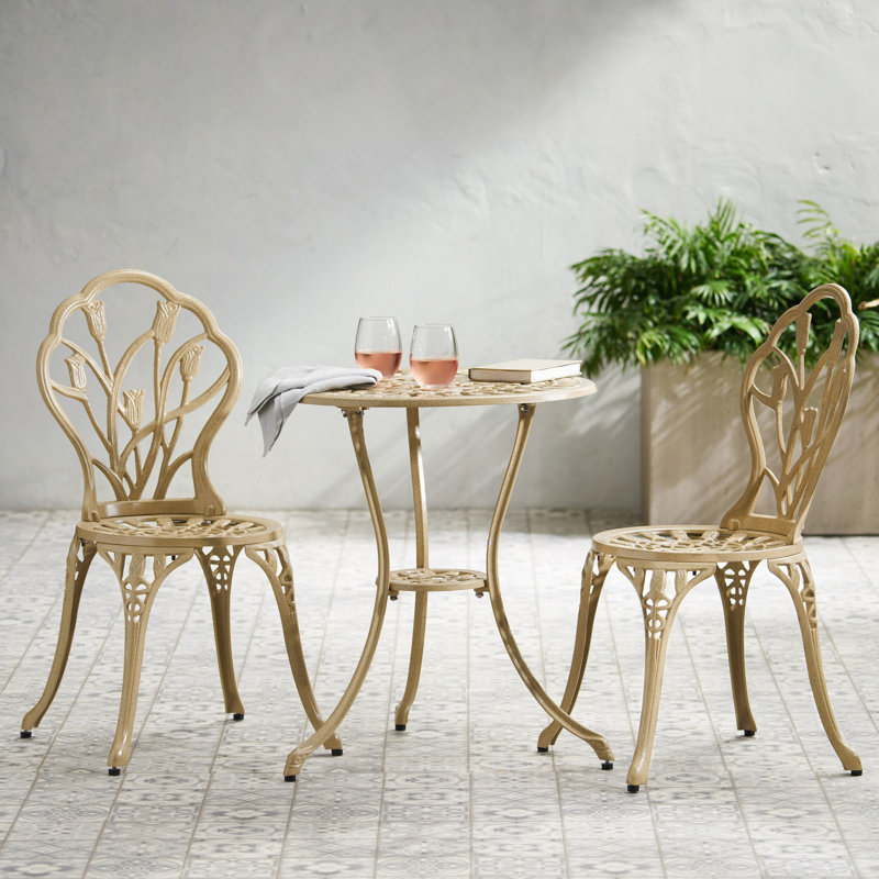 Cast 3Pc Bistro Set, Sand