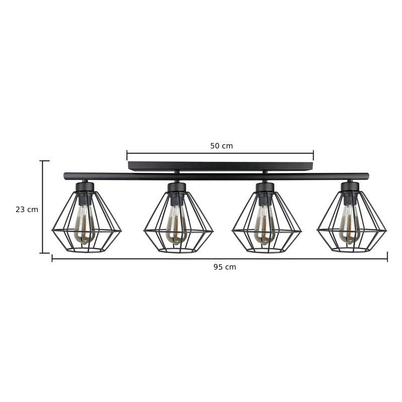 Richboro Flush Mount, Black, Black