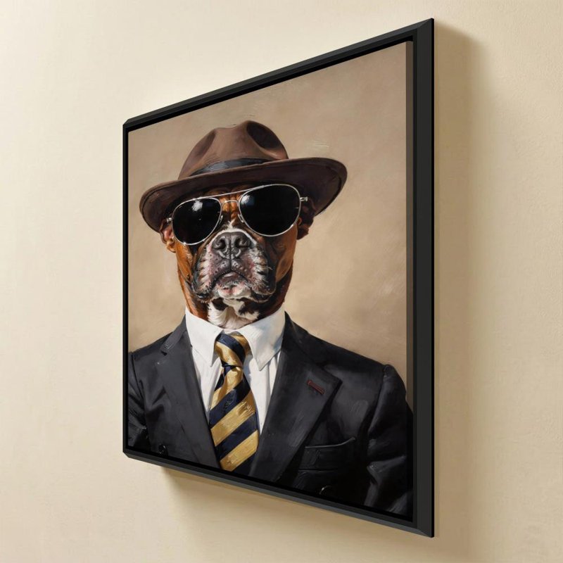 «Mr. Cool I» par CAD Designs - Impression sur toile, H 24 po x l 24 po, Cadre flottant biseauté, Noir