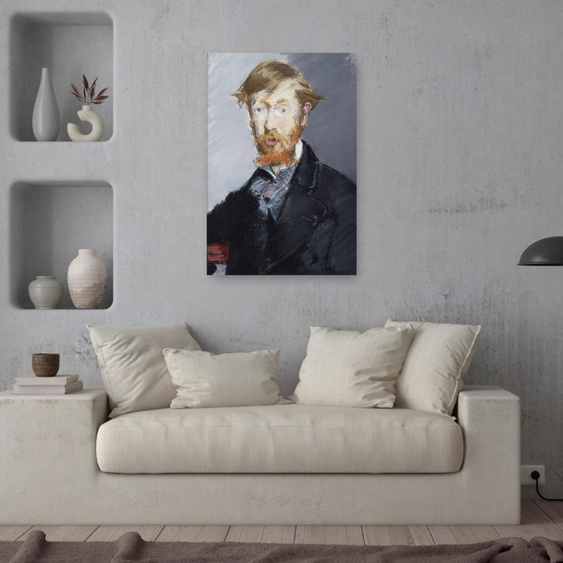 George Moore, 1879, Portrait abstrait impressionniste contemporain, estampe murale, H 36 po x l 24 po