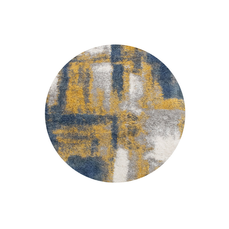 Alban Performance Abstract Indoor Rug, Round 5'