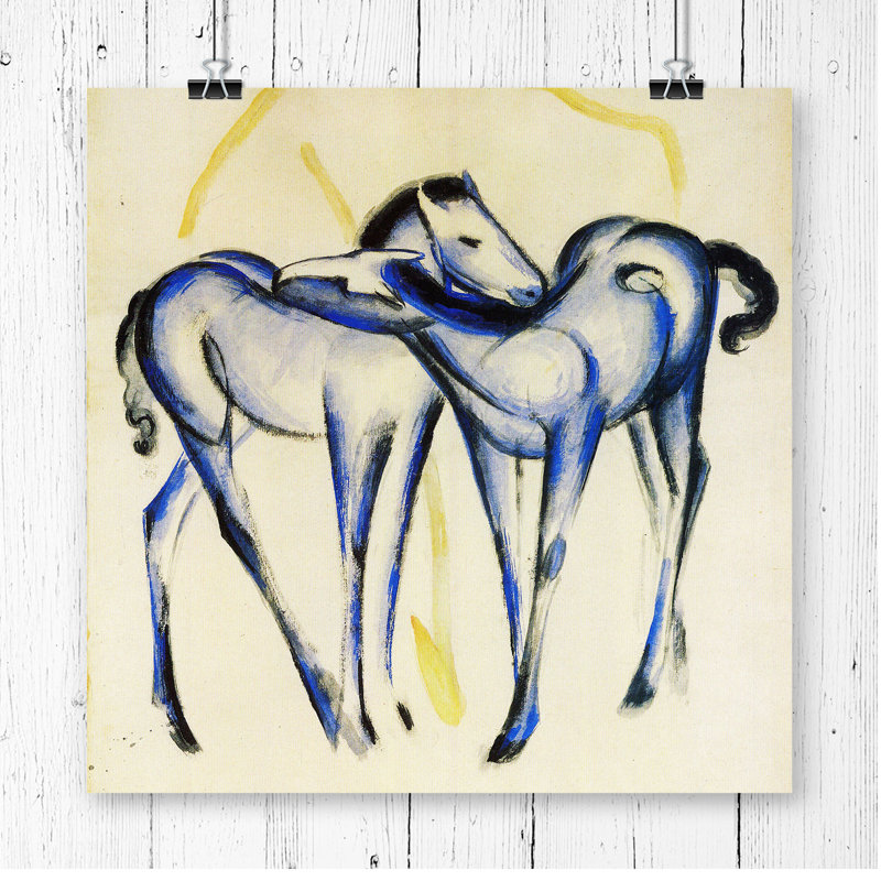 Franz Marc Two Blue Horses - Frameless Print, 60.96 x 60.96cm