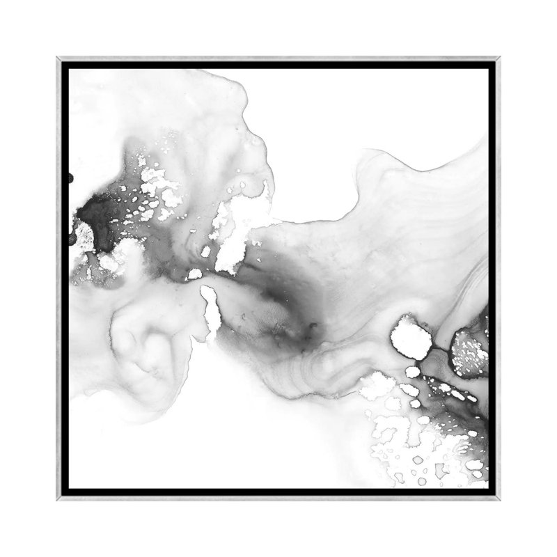 "Fumée & Water I" par Ethan Harper, reproduction d’art, Pas de tapis, Toile avec cadre argenté, H 18 po x l 18 po x 1,5 po