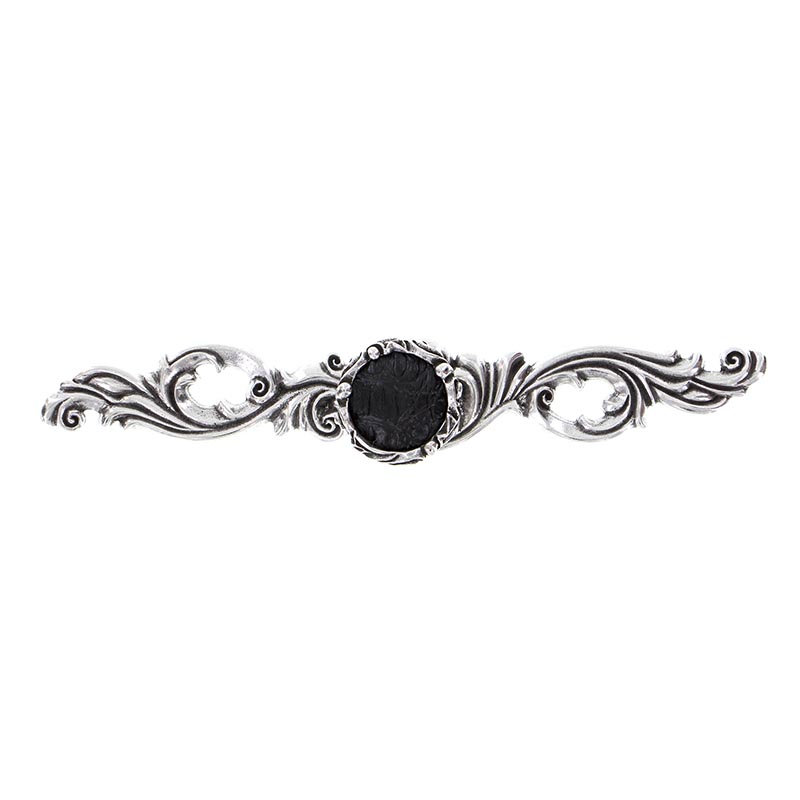 Liscio Novelty Knob, Black, Antique Silver