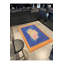 Tapis bleu tissé à motif floral lavable à la machine-1305950894