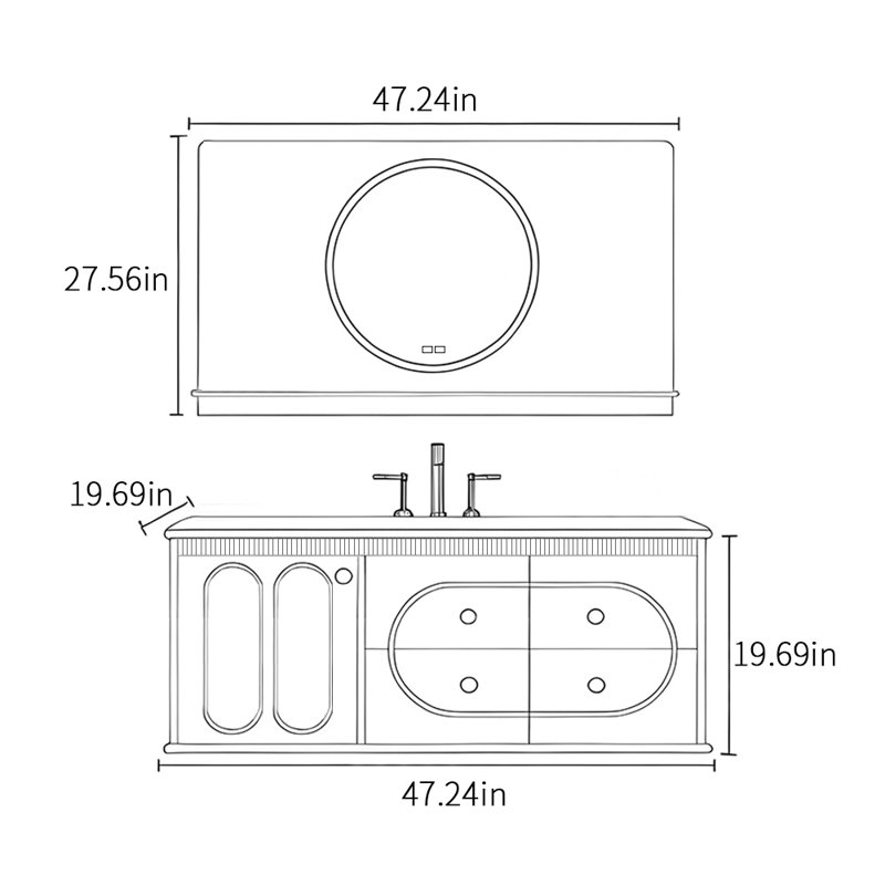 Armoire de salle de bain de style médiéval, Noir