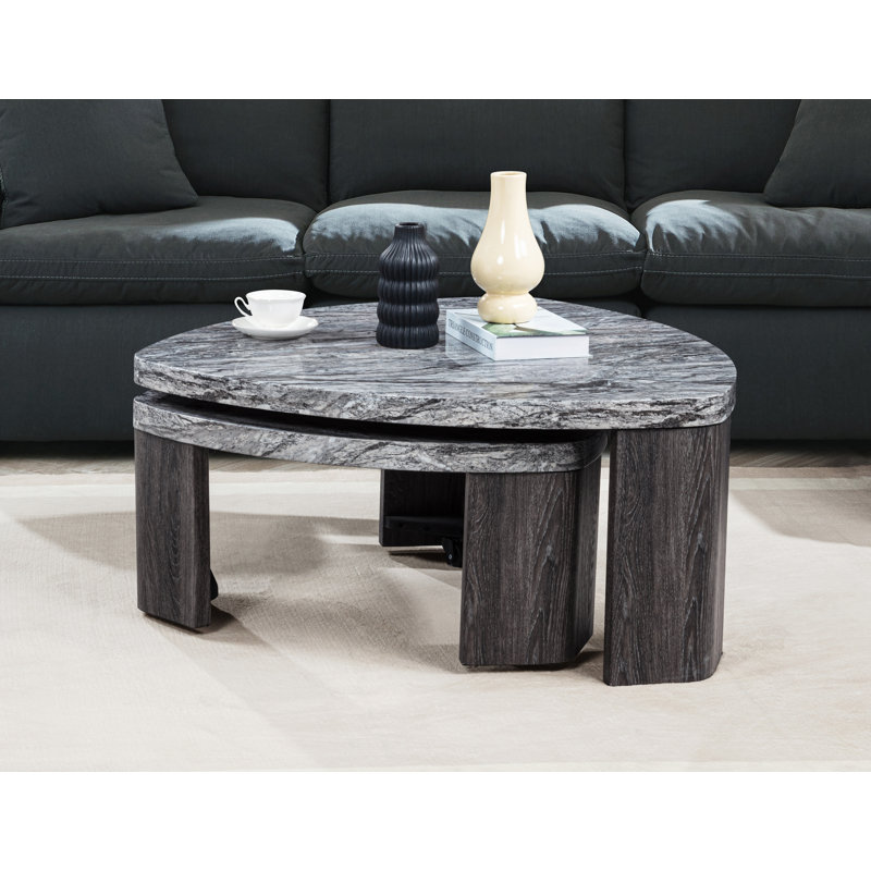 Nesting Granite Grey 2 Pieces Coffee Table
