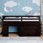 Lit mezzanine simple avec armoire et tablette-578823394
