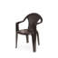 Ensemble de quatre chaises empilables d'extérieur en plastique robuste texturé espresso avec accoudoirs