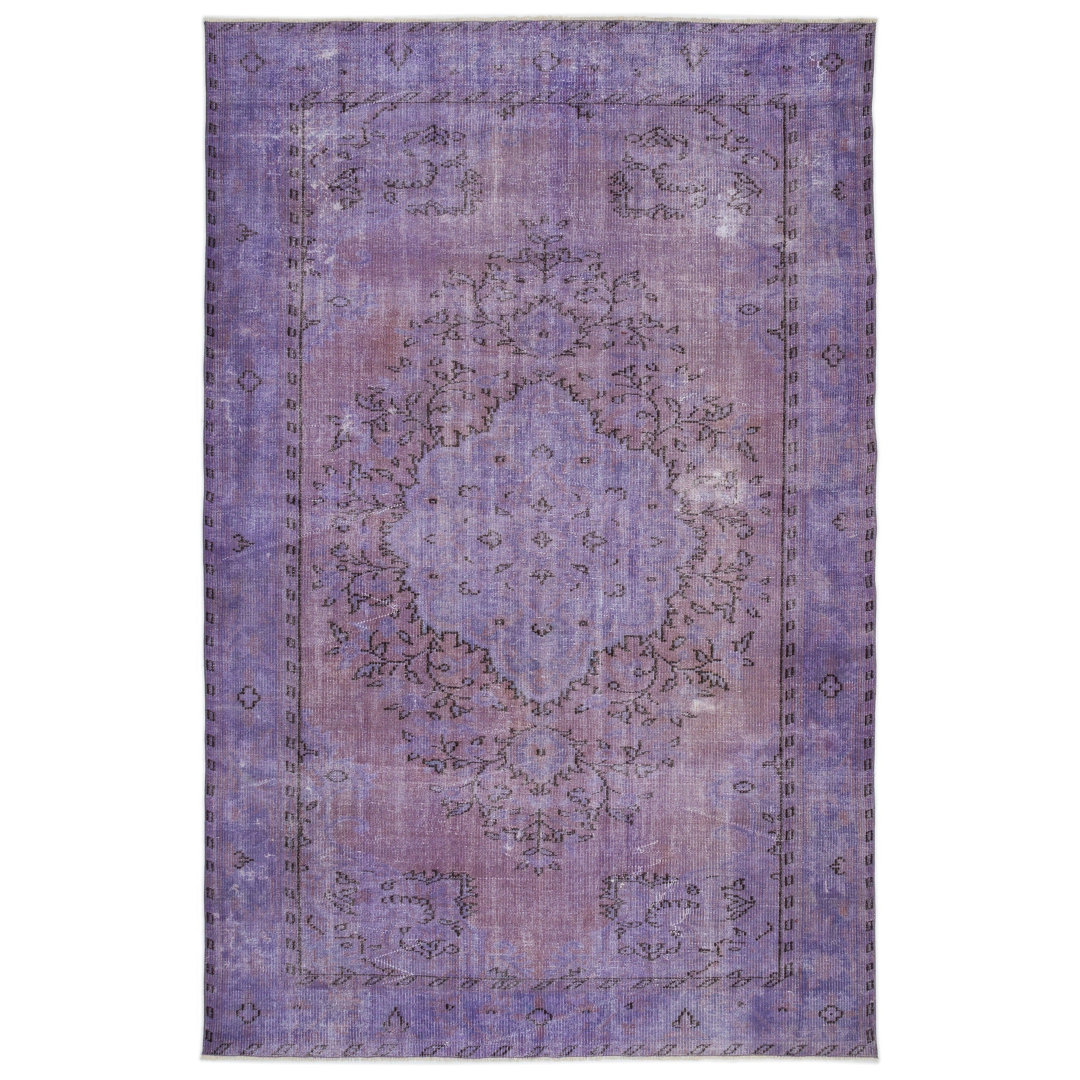 Atina Purple Vintage Wool Handmade Area Rug