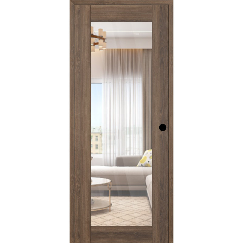 Intérieur en verre transparent Lite Lite Avon, Gauche, 27,75 po x 79,37 po, Pacane