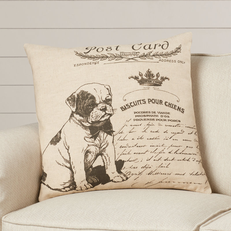 Postcard Linen Reversible Throw Pillow