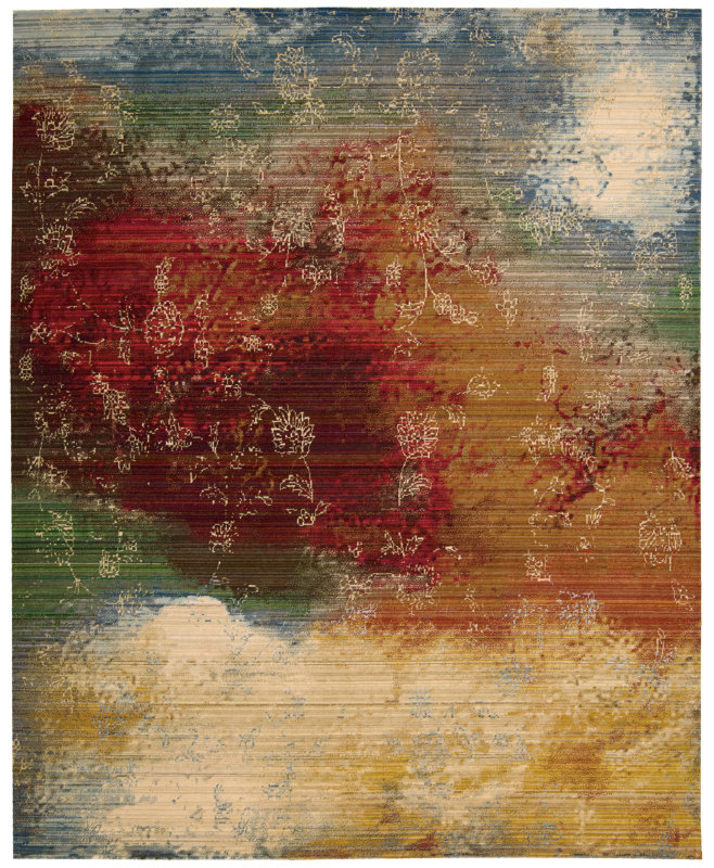 Straun Floral Indoor Rug, Rectangle 5'6" x 8'