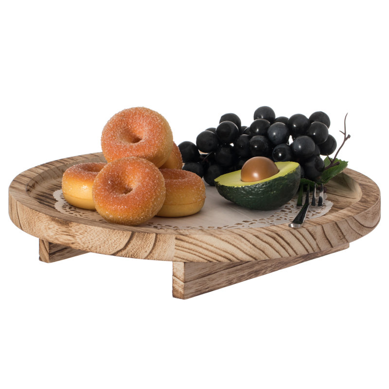 Chargeur de table rond en bois naturel