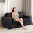 Boneless 2 Seater Couch For Living Room, Boneless Loveseat Sofa With Tufted Cushion & Backrest, Upholstered Floor Sofa With Armrests-117243850