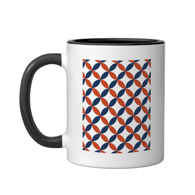 Abstract Geometric Repeating Pattern Ceramic Mug, 11oz