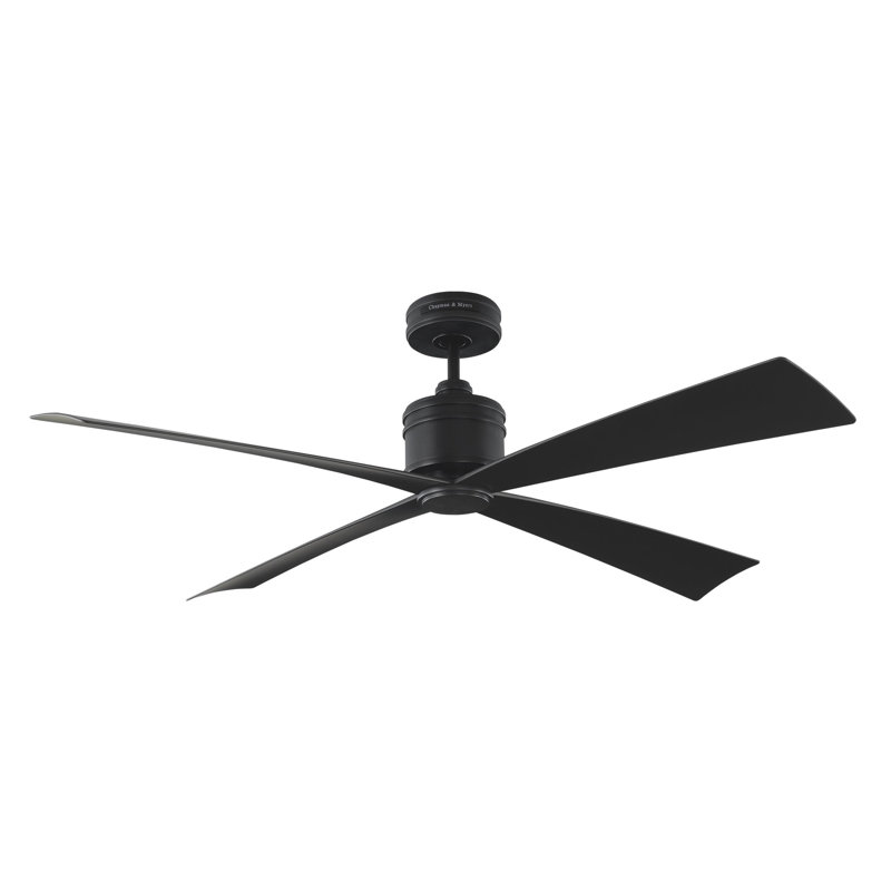 Launceton Downrod Ceiling Fan, Midnight Black