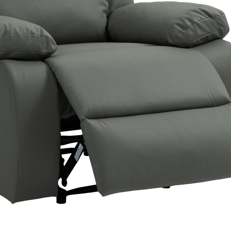 Ameiah Faux Leather Recliner, Light Grey