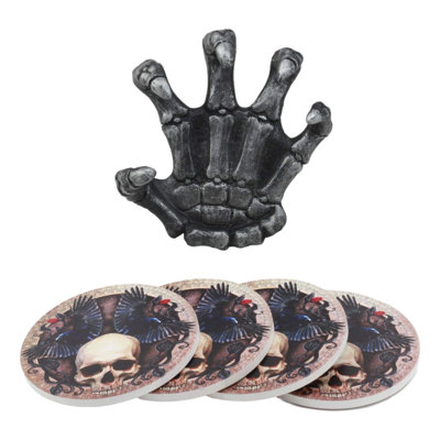 Resin Piece Coaster Set With Holder