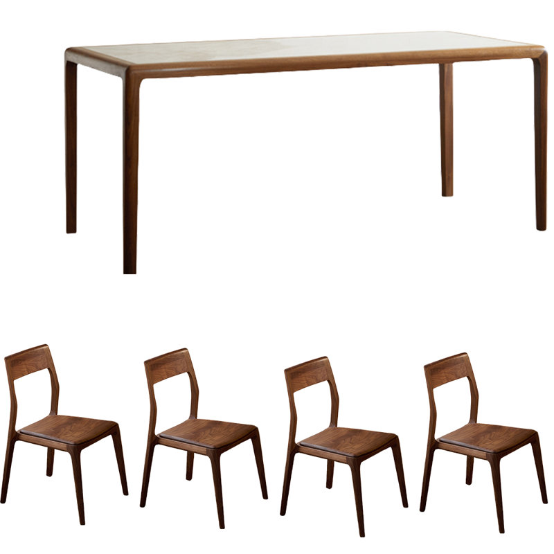 Ensemble de table de salle à manger en noyer noir, H 29,5 po x L 70,9 po x l 31,5 po