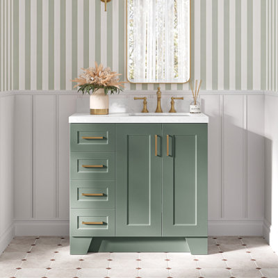 Meuble-lavabo simple en bois massif 36 po Freitas