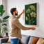 Golden Study Botanical - Wrapped Canvas-772488293-772488299